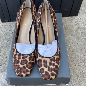 Ann Taylor Leopard Print Women's Block Heel Shoes new without box